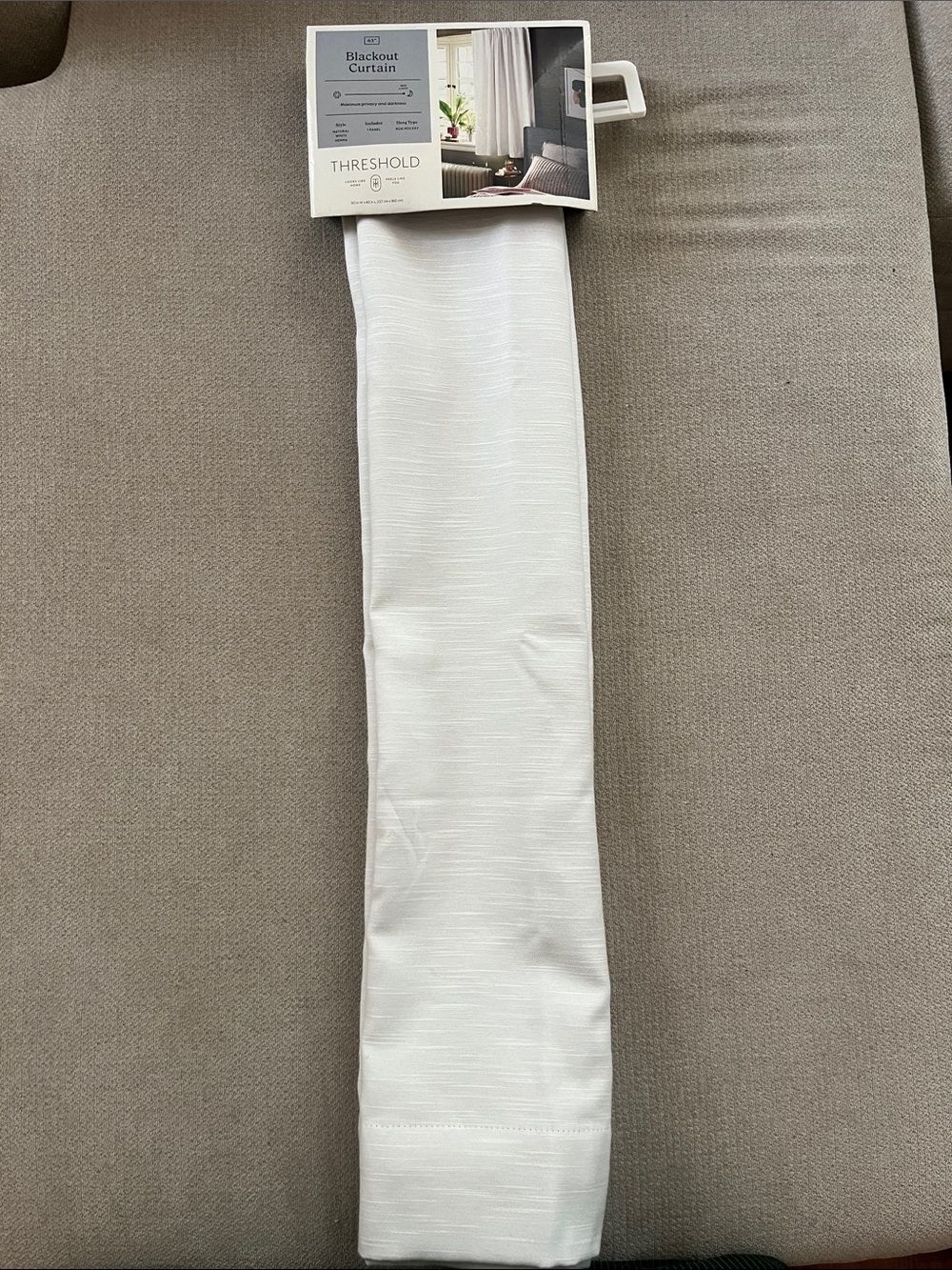 Threshold White Blackout Curtain Panel - Textured Light-Blocking Panel